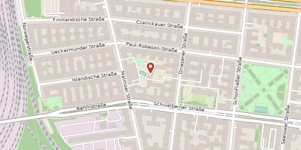 Karte der Umgebung von Schivelbeiner Straße 22, 10439 Berlin