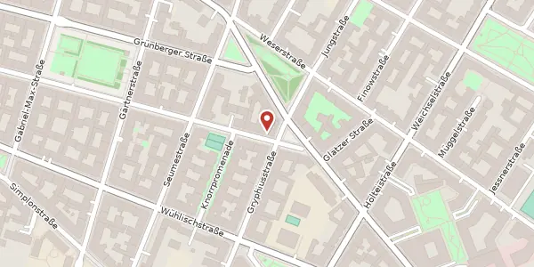 Karte der Umgebung von Krossener Straße 1, 10245 Berlin