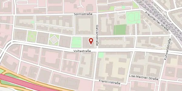 Karte der Umgebung von Voltastr. 70, 60486 Frankfurt