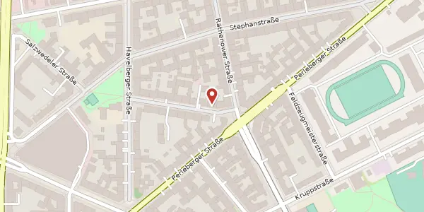 Karte der Umgebung von Stendaler Straße 2, 10559 Berlin