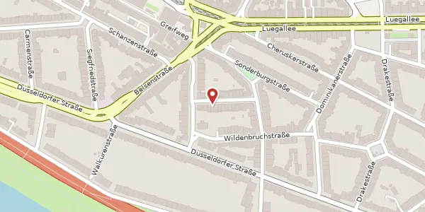 Karte der Umgebung von Glücksburger Str. 23, 40545 Düsseldorf
