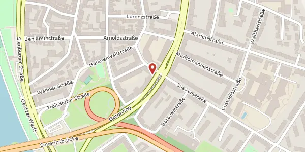 Karte der Umgebung von Gotenring 42, 50679 Köln