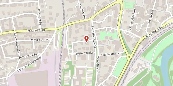 Karte der Umgebung von Rathenaustraße 9, 07745 Jena