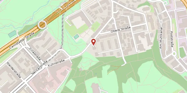 Karte der Umgebung von Steubenstraße 9, 70190 Stuttgart
