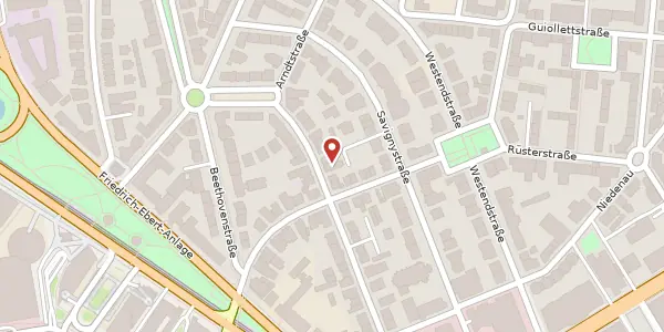 Karte der Umgebung von Bettinastr. 48, 60325 Frankfurt