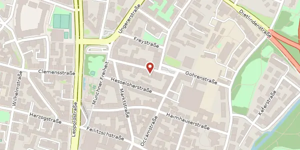 Karte der Umgebung von Marschallstr. 12, 80802 München
