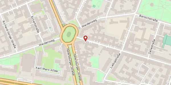 Karte der Umgebung von Rigaer Straße 2, 10247 Berlin