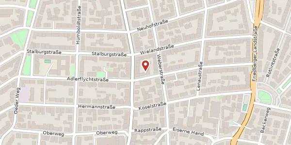 Karte der Umgebung von Zeißelstr. 50, 60318 Frankfurt