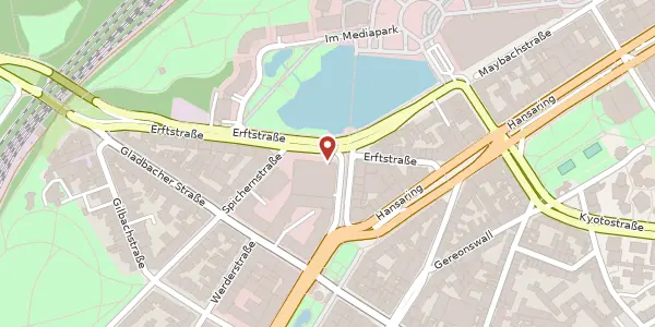 Karte der Umgebung von Erftstr. 15, 50672 Köln