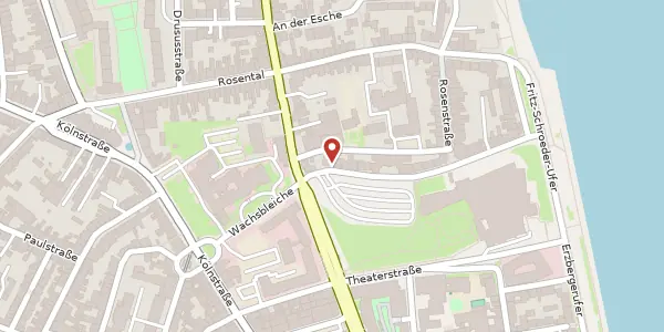 Karte der Umgebung von Wachsbleiche 1, 53111 Bonn