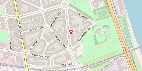 Karte der Umgebung von Mainzer Str. 71, 50678 Köln