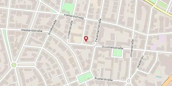 Karte der Umgebung von Guiollettstr. 64, 60325 Frankfurt