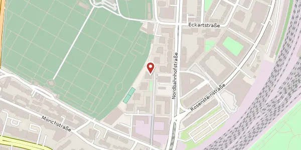 Karte der Umgebung von Nordbahnhofstraße 33, 70191 Stuttgart