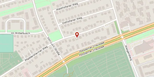 Karte der Umgebung von Pfeddersheimer Weg 25, 14129 Berlin