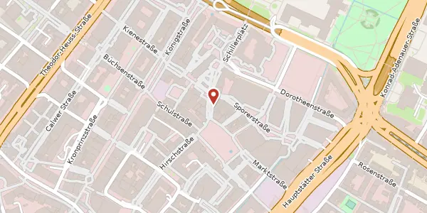 Karte der Umgebung von Kirchstraße 6, 70173 Stuttgart