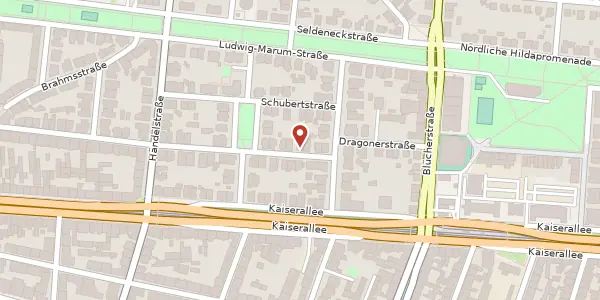 Karte der Umgebung von Bachstraße 8, 76185 Karlsruhe