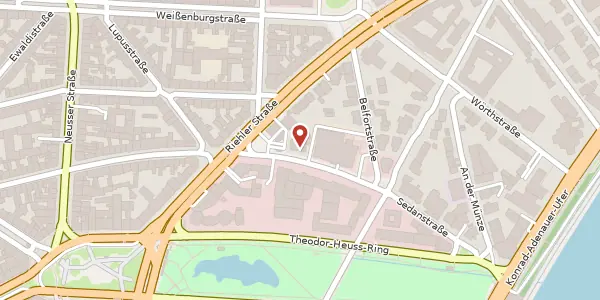 Karte der Umgebung von Sedanstr. 11, 50668 Köln