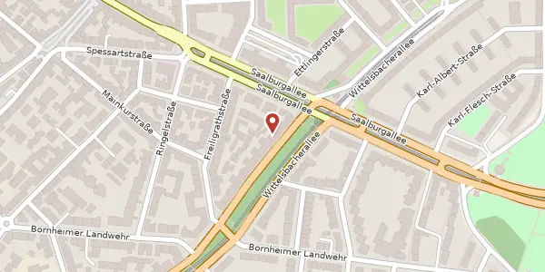 Karte der Umgebung von Wittelsbacherallee 147, 60385 Frankfurt