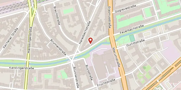 Karte der Umgebung von Feuerbachstr. 4, 40223 Düsseldorf