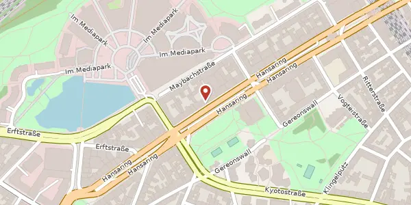 Karte der Umgebung von Hansaring 45-47, 50670 Köln