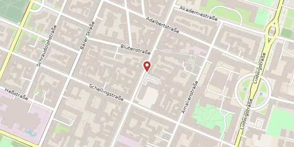 Karte der Umgebung von Türkenstr. 74, 80799 München
