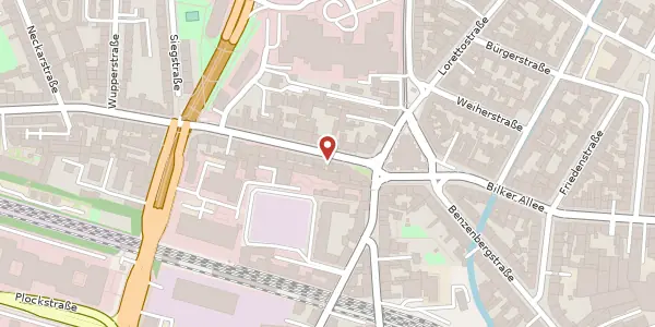 Karte der Umgebung von Gladbacher Str. 10, 40219 Düsseldorf