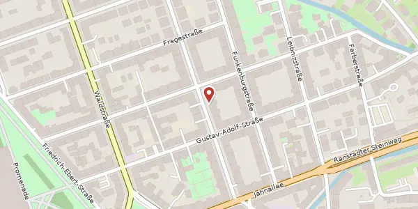 Karte der Umgebung von Tschaikowskistraße 14, 04105 Leipzig