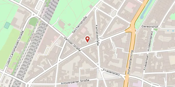 Karte der Umgebung von Bismarckstr. 30, 50672 Köln