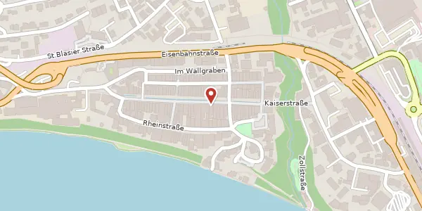 Karte der Umgebung von Kaiserstraße 31, 79761 Waldshut-Tiengen