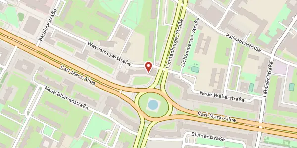 Karte der Umgebung von Strausberger Platz 4, 10243 Berlin