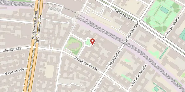 Karte der Umgebung von Gethsemanestraße 4, 10437 Berlin