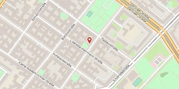 Karte der Umgebung von Hans-Otto-Straße 25, 10407 Berlin