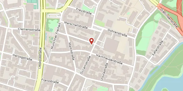 Karte der Umgebung von Hesseloherstr. 20, 80802 München