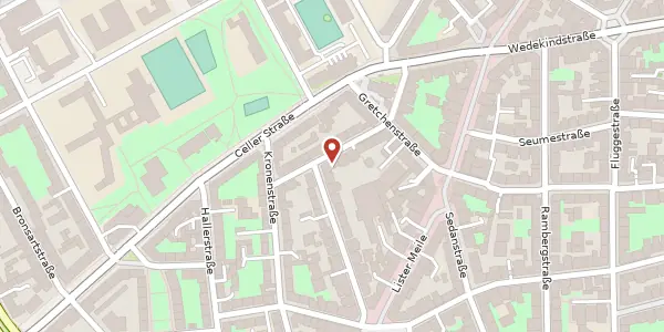 Karte der Umgebung von Fridastraße 12, 30161 Hannover