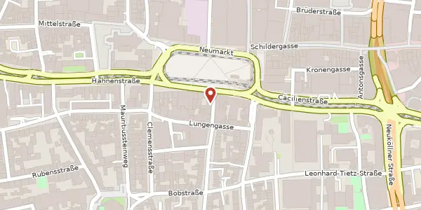 Karte der Umgebung von Thieboldsgasse 139, 50676 Köln
