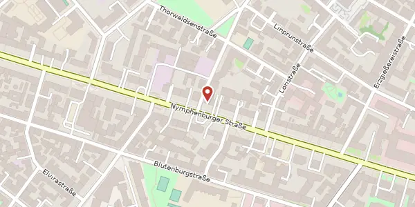 Karte der Umgebung von Nymphenburger Str. 70 / IV, 80335 München