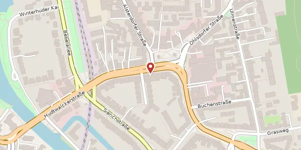 Karte der Umgebung von Winterhuder Marktplatz 1, 22299 Hamburg