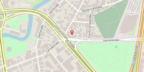 Karte der Umgebung von Ottmerstraße 1-2, 38102 Braunschweig