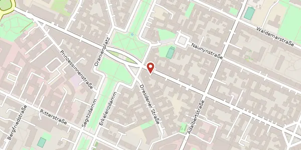 Karte der Umgebung von Oranienstraße 166, 10999 Berlin