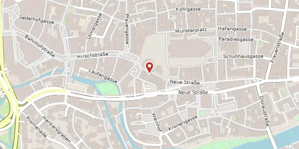 Karte der Umgebung von Münsterplatz 43, 89073 Ulm/Donau