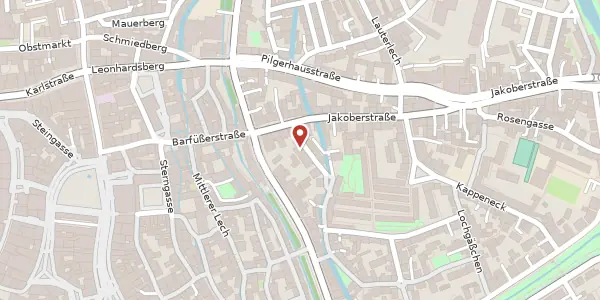 Karte der Umgebung von Karrengäßchen 6, 86152 Augsburg