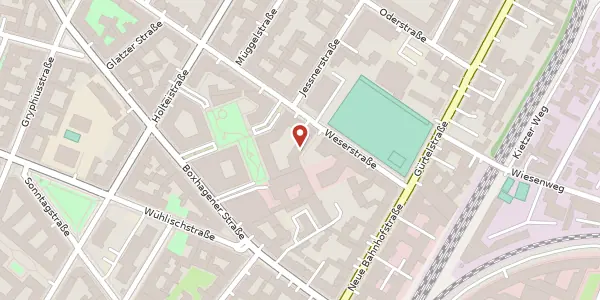 Karte der Umgebung von Weserstraße 42, 10247 Berlin