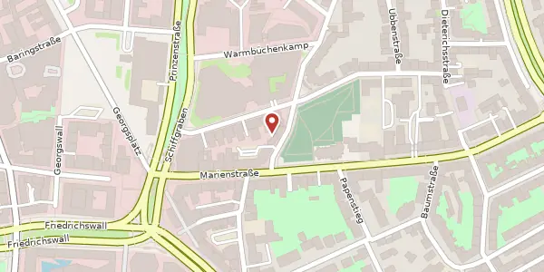 Karte der Umgebung von Warmbüchenstraße 3, 30159 Hannover