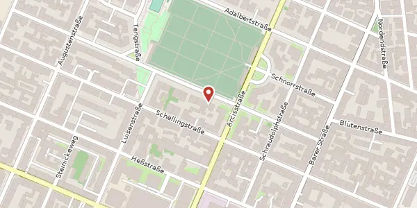 Karte der Umgebung von Zieblandstr. 11, 80799 München