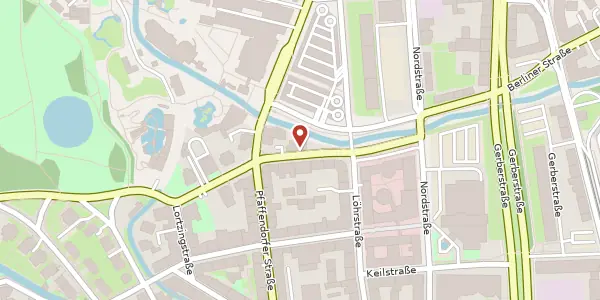 Karte der Umgebung von Uferstraße 21, 04105 Leipzig