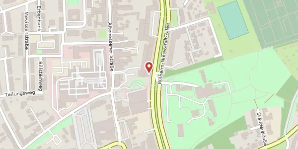Karte der Umgebung von Wilhelm-Nieswandt-Allee 123, 45326 Essen