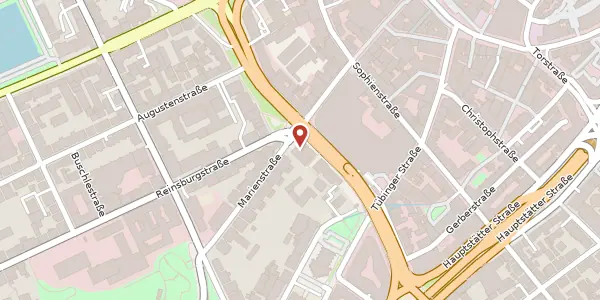 Karte der Umgebung von Marienstraße 23, 70178 Stuttgart