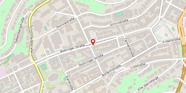 Karte der Umgebung von Böblinger Str. 35, 70178 Stuttgart