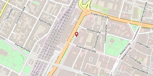 Karte der Umgebung von Bismarckallee 10, 79098 Freiburg im Breisgau