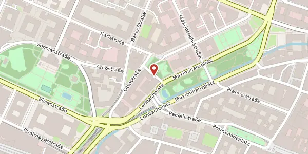 Karte der Umgebung von Lenbachplatz 6, 80333 München